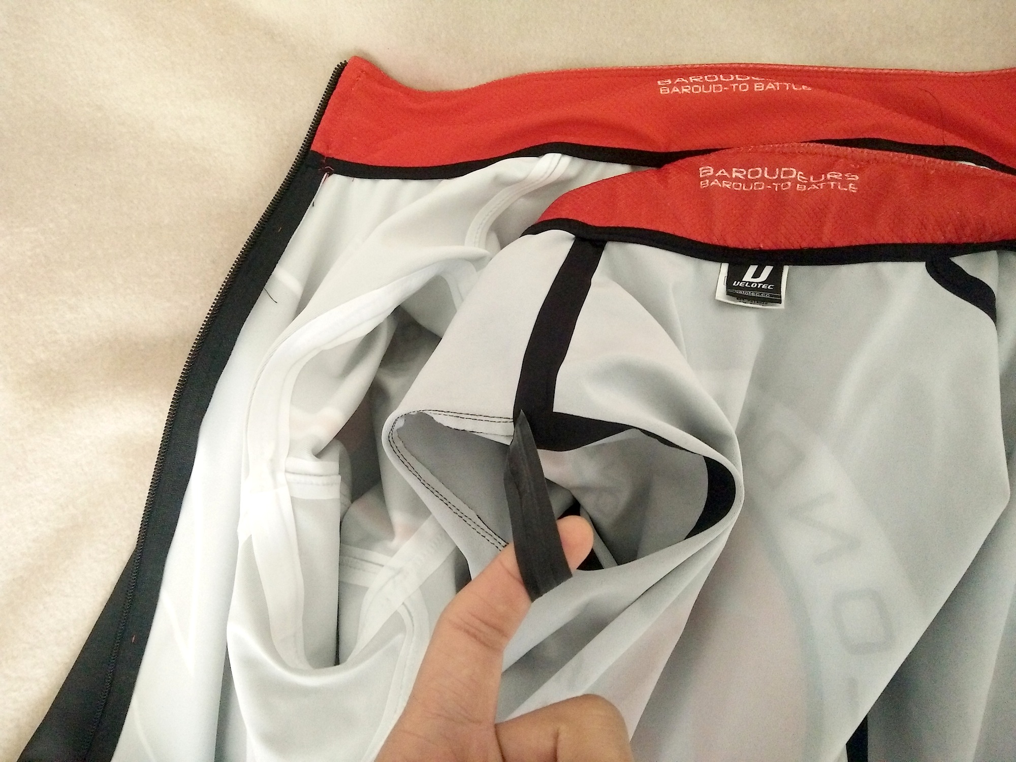 Velotec construction - seams are now colour-matching and sealed well